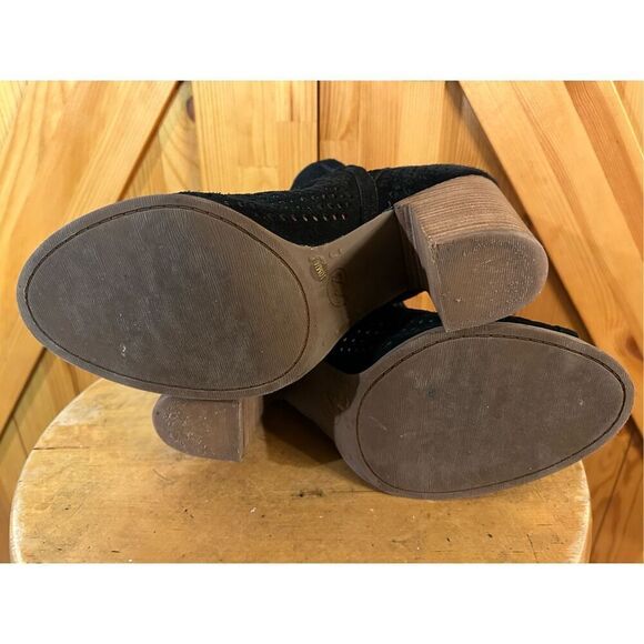 Lucky Brand Larise Cut Out Open Toe Ankle Bootie Womens Size 10M Black Slip On S - Picture 7 of 9